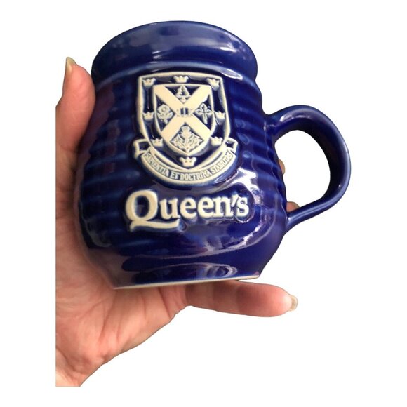 Vintage Queen's University Toronto Coffee Mug Cobalt Blue USA Pottery Mug - Picture 10 of 13
